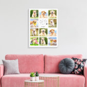 Paw Prints MyハートMemorial 11フォトコラージュ キャンバスプリント (インサイチュ (リビング))