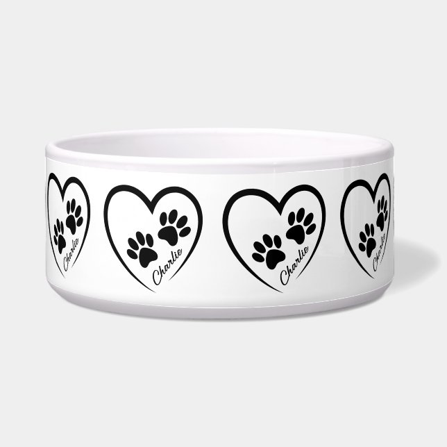 Paw Prints of Love Dog Bowl ボウル (正面)