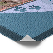 Paw Prints on Myハート- Blue Dog Memorial ポスター (角)