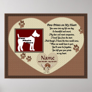 Paw Prints on My Heart - Brown Dog Memorial ポスター