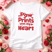 Paw Prints on My Heart Cute Dog Lover Design Tシャツ