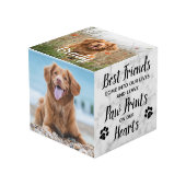 Paw Prints On OurハートPet記念写真 フォトキューブ (正面アングル)