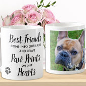 Paw Prints on ourハートPet Memorial写真 コーヒーマグカップ