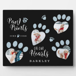  paw Prints on Our Hearts paw Print Photo Memorial フォトプラーク