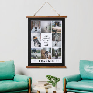 Paw Prints OurハートPet Memorial Collage 吊り下げ型タペストリー