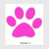 Paw Prints Pattern Custom Cute Hot Pink シール (シート)