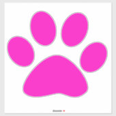 Paw Prints Pattern Hot Pink Custom Cute  シール (シート)
