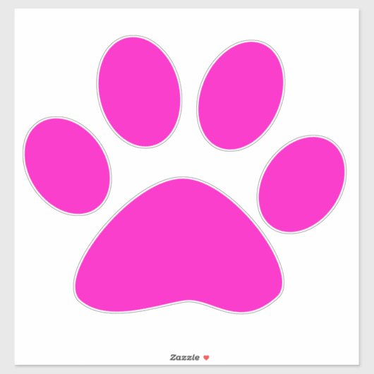 Paw Prints Pattern Hot Pink Custom Cute  シール (シート)