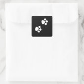 Paw Prints Patterns Custom Cute Black White スクエアシール (バッグ)