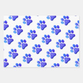 Paw Prints Pets Dogs Cats Gift Wrapおもしろい ラッピングペーパーシート (正面3)