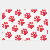 Paw Prints Pets Dogs Cats Gift Wrapおもしろい ラッピングペーパーシート (正面)