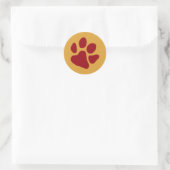 Paw Prints Red ラウンドシール (バッグ)