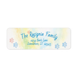 Paw Prints Return Address Label ラベル