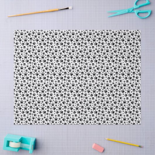 Paw Prints Tissue Paper 薄葉紙 (クラフト)