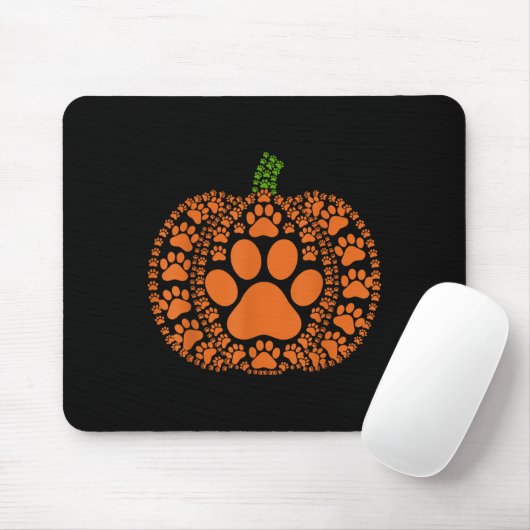 Paw Pumpkin Design Matching Halloween Thanksgiving マウスパッド (マウス)