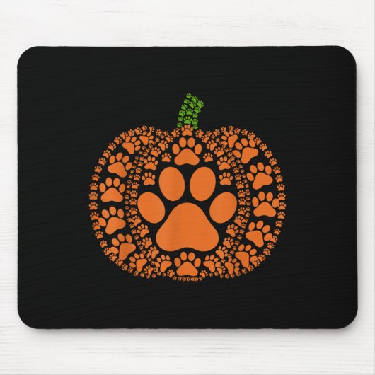 Paw Pumpkin Design Matching Halloween Thanksgiving マウスパッド (正面)