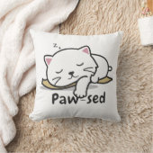 Paw-sed Cat Throw Pillow – Soft & Snuggly Nap Deco クッション (ブランケット)