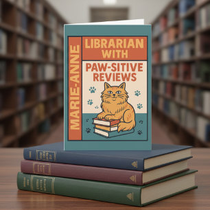 「Paw-sitiveレビュー」の司書  猫と本の愛好家 カード
