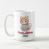 Paw‑sitive Club Cat Design – Cute Animal Lover コーヒーマグカップ (左)