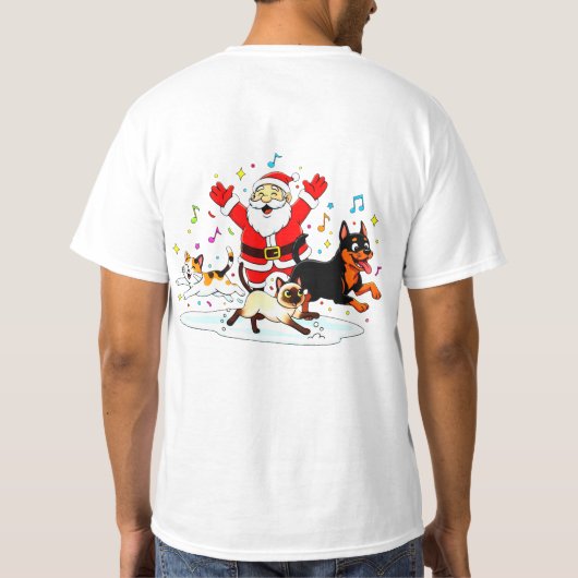 Paw-sitive Purr-suit: Santa’s Joyful Chase Tシャツ (裏面)