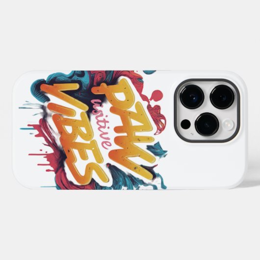 Paw-sitive Vibes」の色数々の: Case-Mate iPhoneケース (裏面 (横))