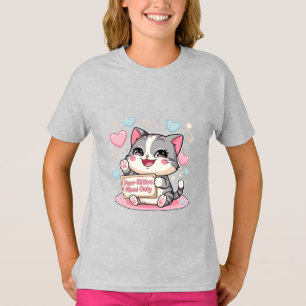 Paw-sitive Vibes Only – 愛らしいチビ(小さくかわいく書いた感じ)子猫河合 Tシャツ