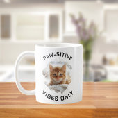 Paw-sitive vibes only cat photo コーヒーマグカップ