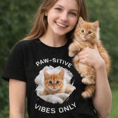 Paw-sitive vibes only cat photo black tシャツ