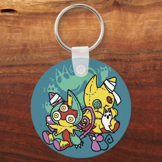 Paw-sitively Frightful | Monstrous Cats Halloween  キーホルダー (裏面)