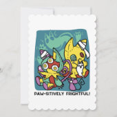 Paw-sitively Frightful | Monstrous Cats Halloween  サンキューカード (正面)