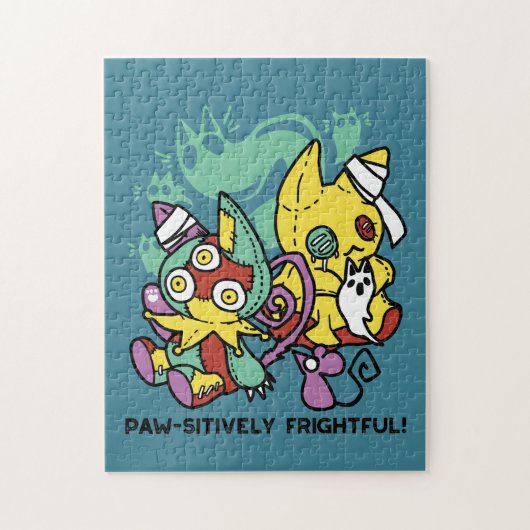 Paw-sitively Frightful | Monstrous Cats Halloween ジグソーパズル (縦)