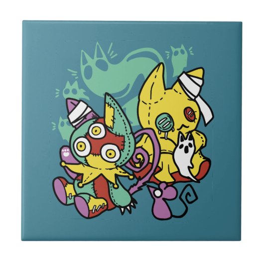 Paw-sitively Frightful | Monstrous Cats Halloween  タイル (正面)