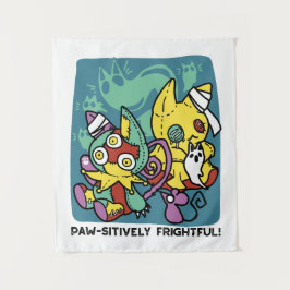 Paw-sitively Frightful | Monstrous Cats Halloween  タペストリー