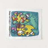 Paw-sitively Frightful | Monstrous Cats Halloween  タペストリー (正面(横))