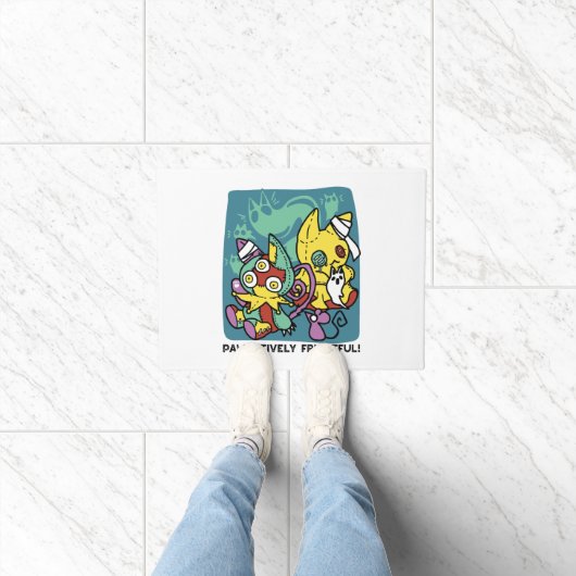 Paw-sitively Frightful | Monstrous Cats Halloween  ドアマット (室内)