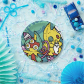 Paw-sitively Frightful | Monstrous Cats Halloween  ペーパープレート (パーティー)