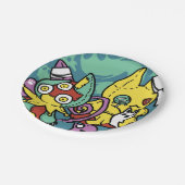 Paw-sitively Frightful | Monstrous Cats Halloween  ペーパープレート (アングル)