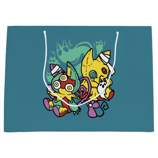 Paw-sitively Frightful | Monstrous Cats Halloween  ラージペーパーバッグ (正面)