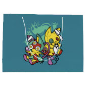 Paw-sitively Frightful | Monstrous Cats Halloween  ラージペーパーバッグ (裏面)