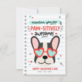 Paw-some Dog Pun Kids Classroom Valentinesカード 招待状