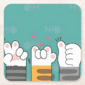 Paw-some Pals スクエアペーパーコースター (正面)