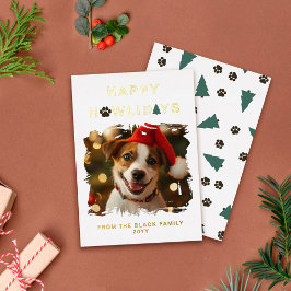 Paw Spruces Happy Howlidays Dog Christmas 箔シーズンカード