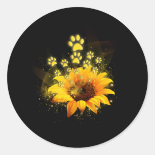 Paw Sunflower Shirt You Are My World Paws Pet ラウンドシール