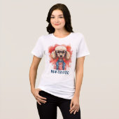Paw-triotic Poodle Patriotic 4th of July Dog トライブレンドＴシャツ (正面全面)