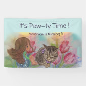 Paw-tyタイム誕生日ウェルカムバナー 横断幕 (横)