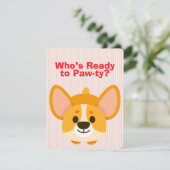Paw-ty Time Corgi Birthday 招待状 (スタンド正面)