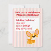 Paw-ty Time Corgi Birthday 招待状 (裏面)