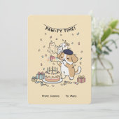 Paw-ty Time! Cute Dog & Cats Joyful Birthday Card (スタンド正面)