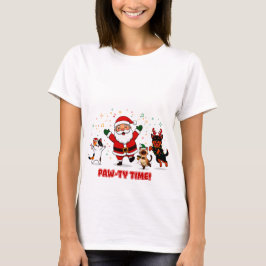 Paw-ty Time: Santa’s Festive Furry Fiesta Tシャツ