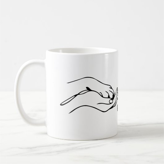 Pawfection One-Line Art – Minimalist Dog Lover コーヒーマグカップ (左)